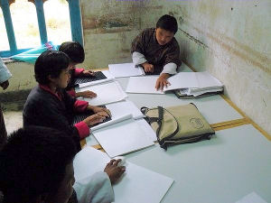 School voor blinden en slechtzienden in Bhutan