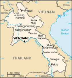 kaart van Laos