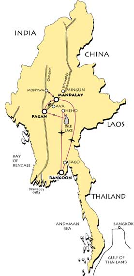 kaart van Myanmar