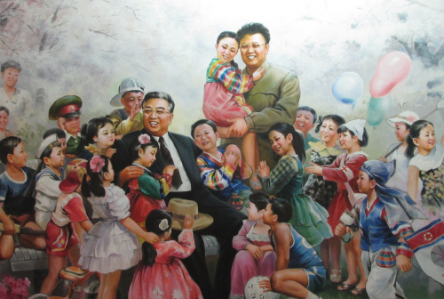 De beide leiders Kim en hun vrolijke relatie met kinderen