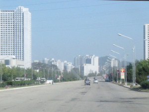 Straatbeeld in Pyongyang