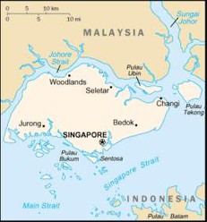 kaart van Singapore